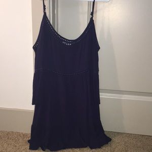 Navy Blue Off Shoulder Dress
